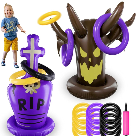 Halloween Party Games Inflatable Ring Toss Game Set for Kids - Picture 1 of 4